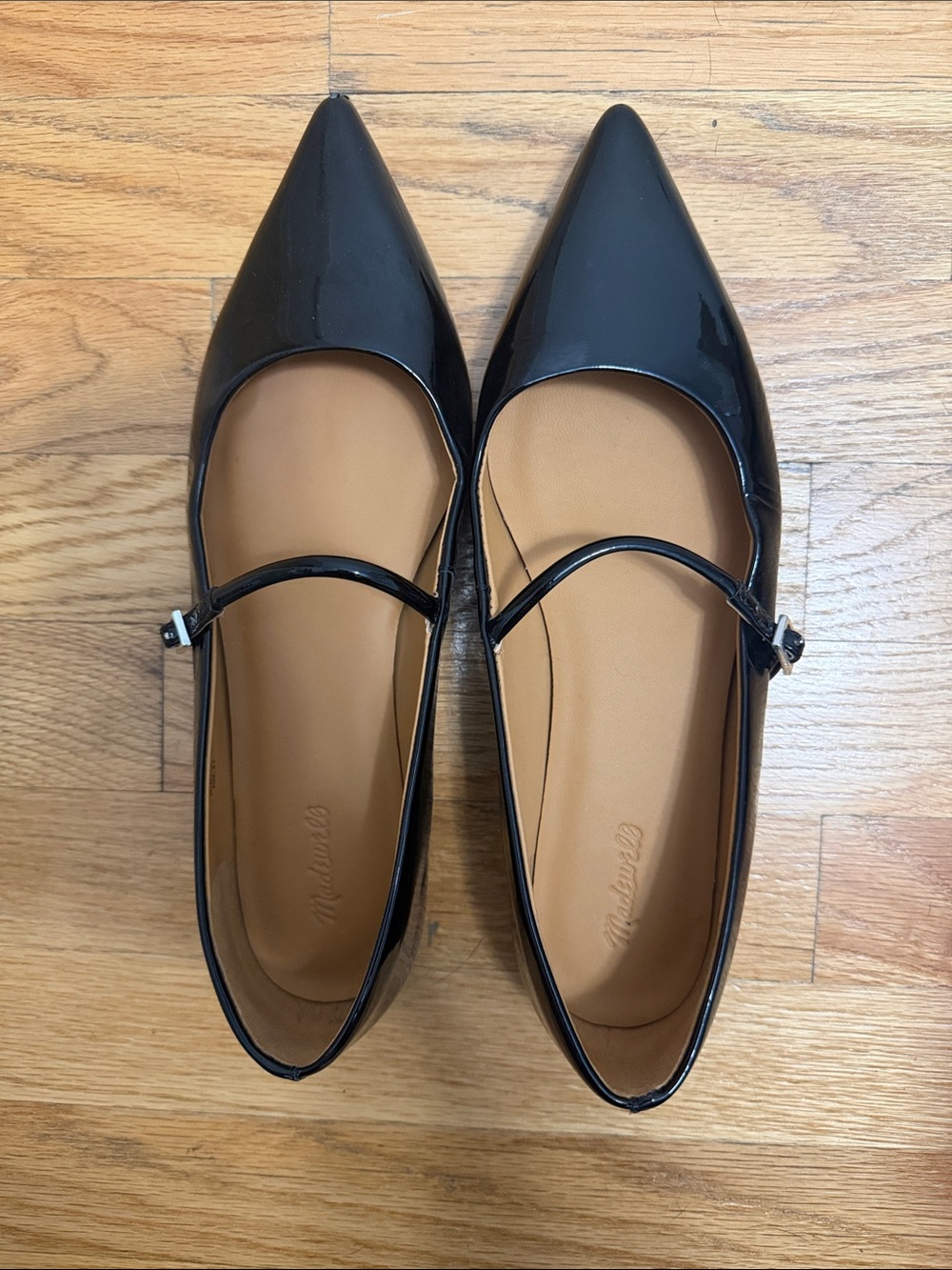 Madewell Black Pointed Mary Jane Flats